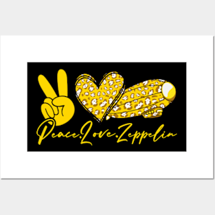 Dirigible Zepelin Love Peace Airship Blimp Zeppelin Posters and Art